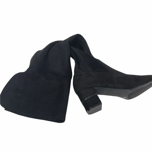 Alfani Boots Womens 6 M Black Over-the-Knee Novaa Faux Suede Square Toe - Picture 9 of 10